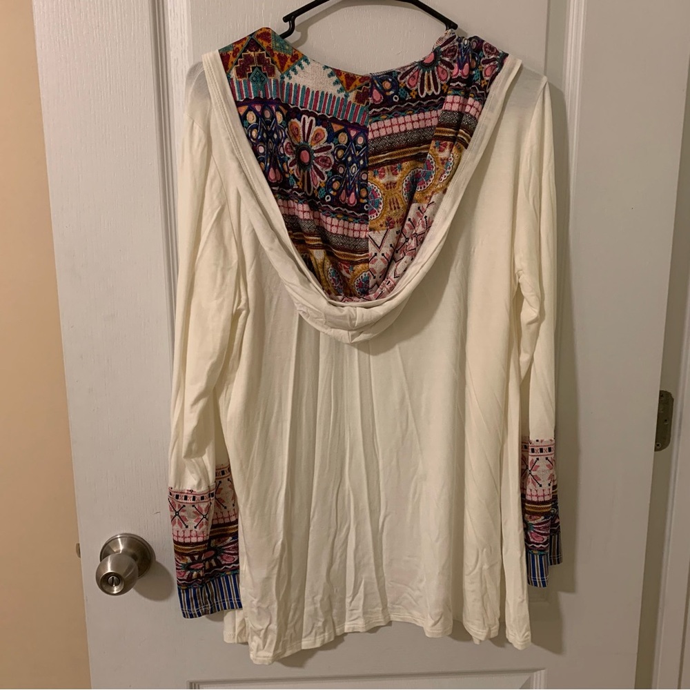 Cream Patchwork Patterned Cardigan - image 6